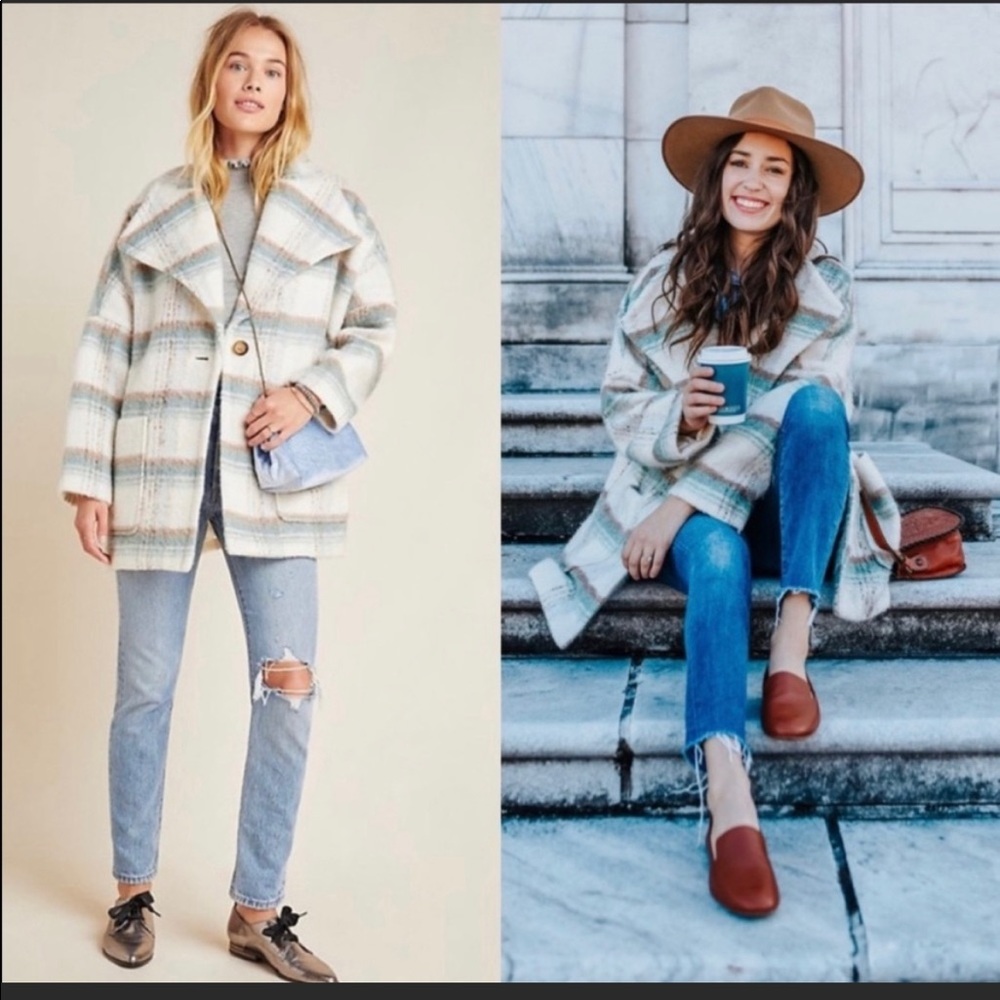 ANTHROPOLOGIE Elsa plaid coat